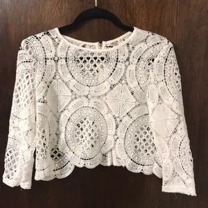 White knit crop top